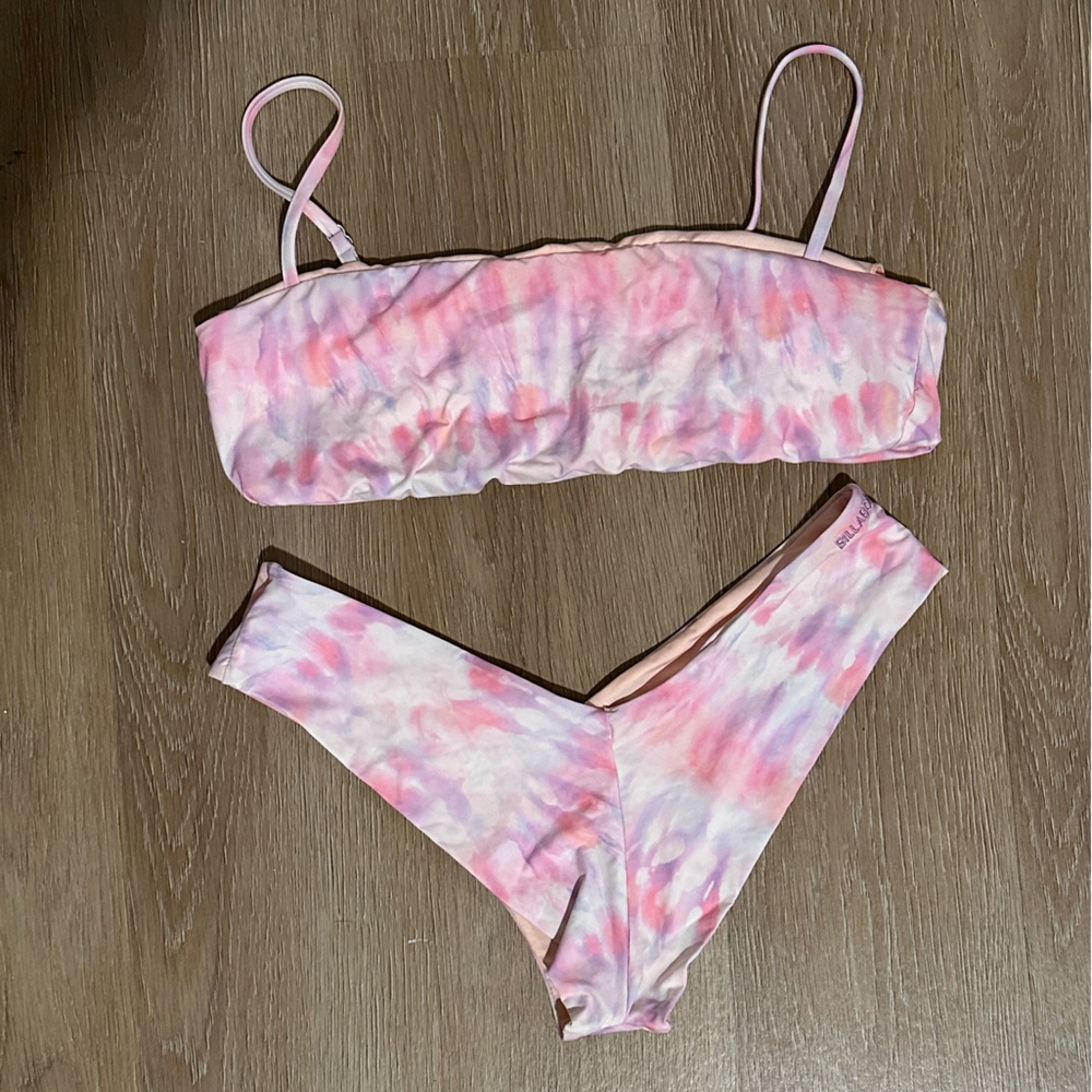 Billabong Pink and Purple Tie-Dye Bikini